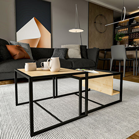 Batı 2'li Orta Sehpa Takımı – Modern Tasarım, Fonksiyonel Kullanım