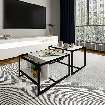 Batı 2'li Orta Sehpa Takımı – Modern Tasarım, Fonksiyonel Kullanım