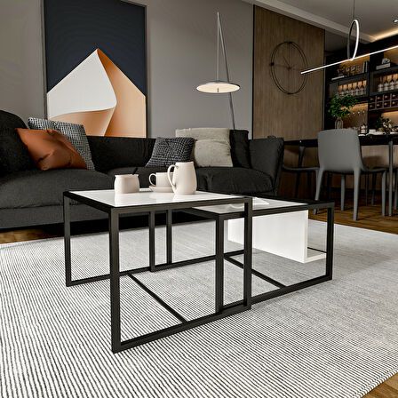 Batı 2'li Orta Sehpa Takımı – Modern Tasarım, Fonksiyonel Kullanım