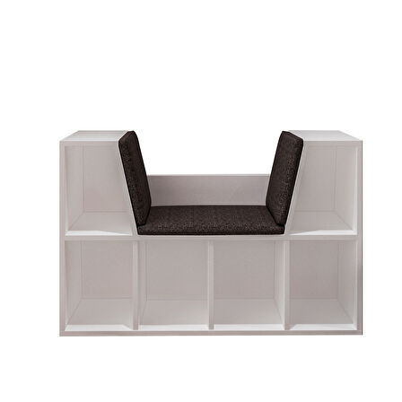 Livora Minderli Kitaplık - Oturma Alanlı 103 cm Minimalist Tasarım