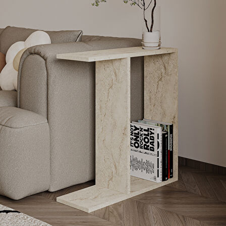 Lotus Modern Yan Sehpa – Kitaplıklı ve Dekoratif Tasarım