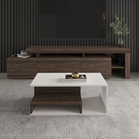 Vera Mini Orta Sehpa – Modern Tasarım, Fonksiyonel Raflı Yap