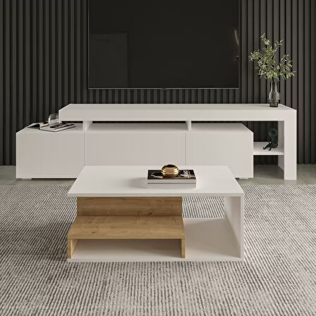 Vera Mini Orta Sehpa – Modern Tasarım, Fonksiyonel Raflı Yap