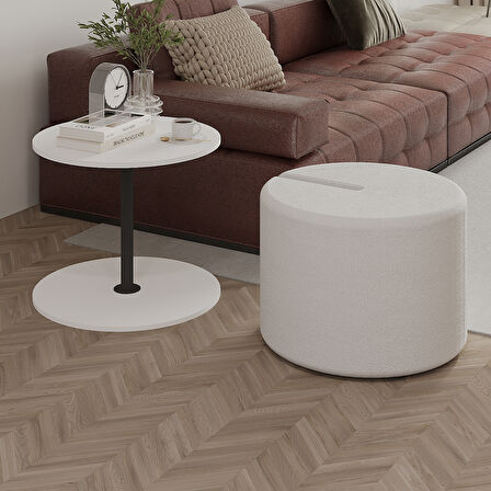 Vexana Puflu Yan Sehpa – Saklanabilir Puflu Servis Sehpası