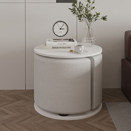 Vexana Puflu Yan Sehpa – Saklanabilir Puflu Servis Sehpası