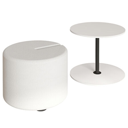 Vexana Puflu Yan Sehpa – Saklanabilir Puflu Servis Sehpası