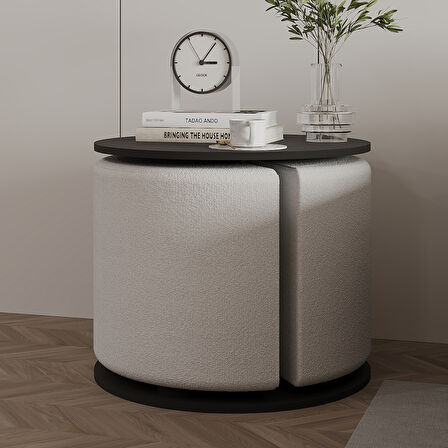 Vexana Puflu Yan Sehpa – Saklanabilir Puflu Servis Sehpası