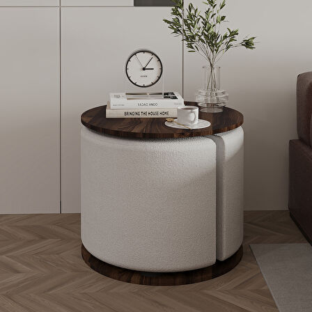 Vexana Puflu Yan Sehpa – Saklanabilir Puflu Servis Sehpası