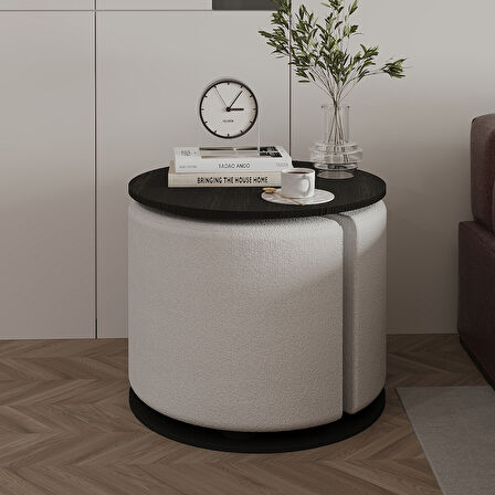 Vexana Puflu Yan Sehpa – Saklanabilir Puflu Servis Sehpası