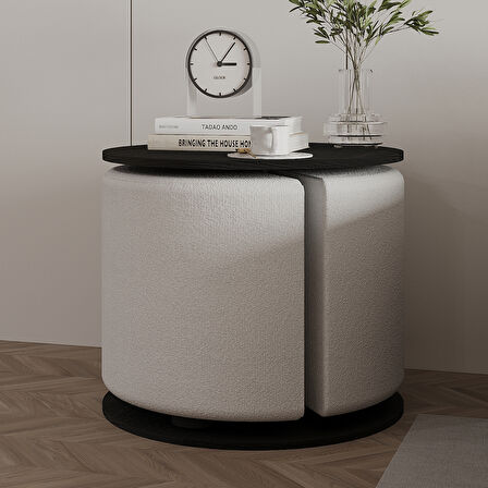 Vexana Puflu Yan Sehpa – Saklanabilir Puflu Servis Sehpası