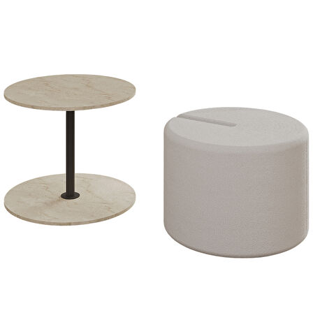 Vexana Puflu Yan Sehpa – Saklanabilir Puflu Servis Sehpası