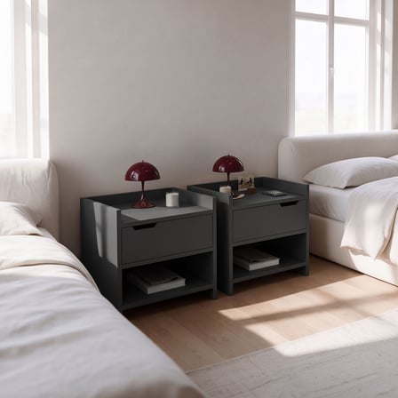 İnarch Dizayn Nero Komodin Sağ ve Sol Modül SET – Tek Çekmeceli Modern Tasarım 