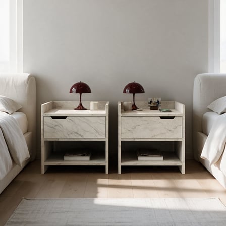 İnarch Dizayn Nero Komodin Sağ ve Sol Modül SET – Tek Çekmeceli Modern Tasarım 