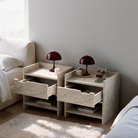 İnarch Dizayn Nero Komodin Sağ ve Sol Modül SET – Tek Çekmeceli Modern Tasarım 