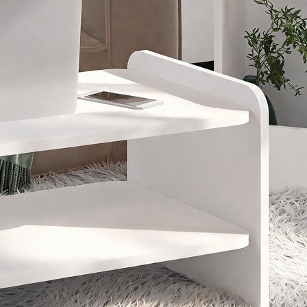 İnarch Dizayn Amon Orta Sehpa – Modern İki Katlı Tasarım, Beyaz