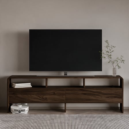İnarch Dizayn Onda 2 Kapaklı TV Sehpası - 160 cm Modern Depolama Üniteli TV Konsolu