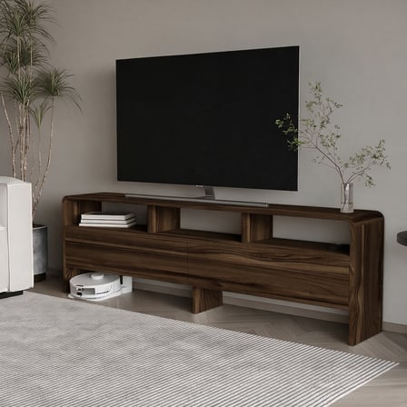 İnarch Dizayn Onda 2 Kapaklı TV Sehpası - 160 cm Modern Depolama Üniteli TV Konsolu