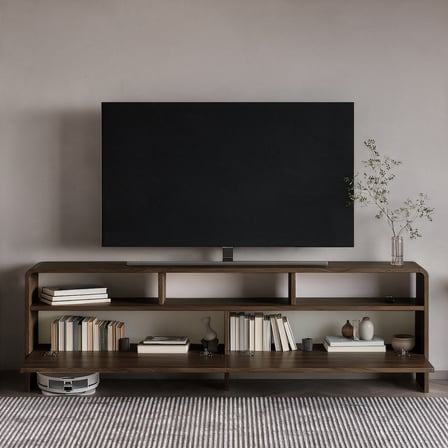 İnarch Dizayn Onda 2 Kapaklı TV Sehpası - 160 cm Modern Depolama Üniteli TV Konsolu