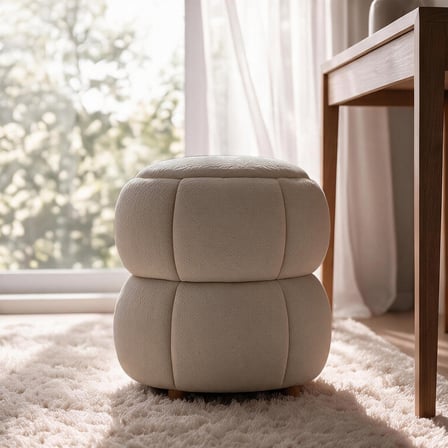 İnarch Dizayn Softura Puf – Modern Dekoratif Konforlu Yuvarlak Tasarım 