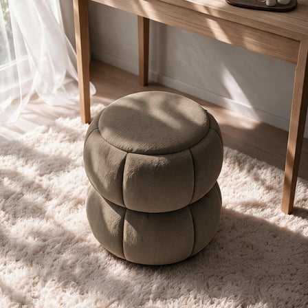 İnarch Dizayn Softura Puf – Modern Dekoratif Konforlu Yuvarlak Tasarım 