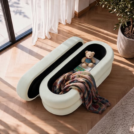 İnarch Dizayn Naturis Sandıklı Bench – Depolama Alanlı Modern Puf