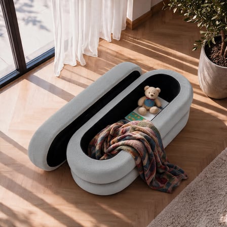İnarch Dizayn Naturis Sandıklı Bench – Depolama Alanlı Modern Puf
