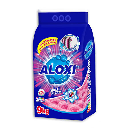 Aloxi Matik Toz Deterjan Renkli ve Beyazlar İçin 9 Kg. 60 Yıkama