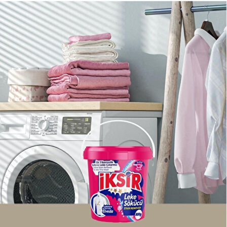 İksir Leke Sökücü 800g (26 Yıkama) – Ultra Güçlü Toz Leke Çıkarıcı | İlk Yıkamada Etki, Ölçek Hediyeli
