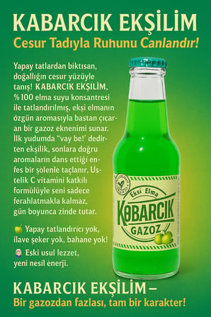 Kabarcık Gazoz Ekşi Elma Ekşilim (Şeker İlavesiz) 24 adet Şekersiz