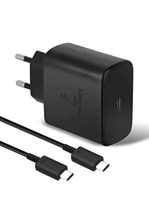 Samsung Galaxy S23 Ultra Uyumlu 45 Watt Hızlı Şarji Aleti - Usb-c Adaptör Ve Kablo - Siyah