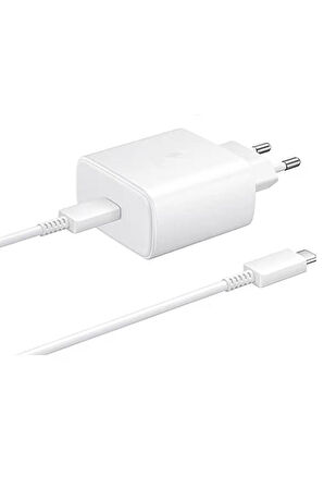 Samsung Galaxy S23 Ultra Uyumlu 45 Watt Hızlı Şarji Aleti - Usb-c Adaptör Ve Kablo - Beyaz