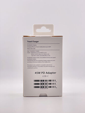 Hızlı Şarj 45w Usb-c Type-c Pd Şarj Cihazı - Beyaz 