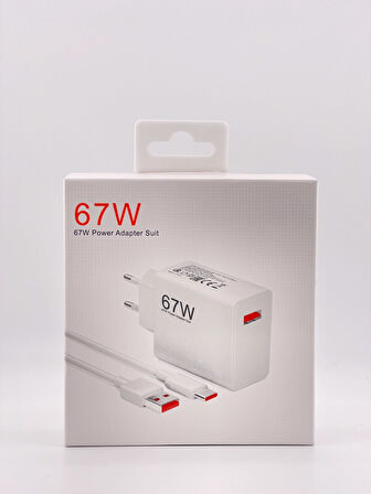 Xiaomi 12 /12 Pro/12T /12T Pro Uyumlu 67 Watt Hızlı Turbo Şarj Aleti Adaptörü + Kablo Seti - Beyaz