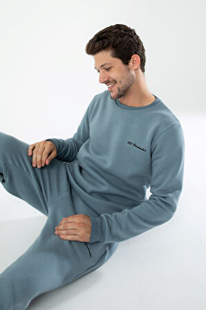 Marshall Erkek Pamuklu Içi Polarlı Nakışlı Relaxed  Eşofman Takımı