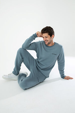 Marshall Erkek Pamuklu Içi Polarlı Nakışlı Relaxed  Eşofman Takımı