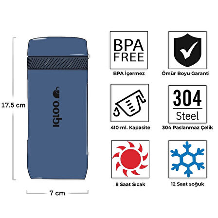 Igloo Squid Termos 410ml-LACİVERT
