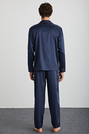Kom Edmond Saten 6 Düğme Erkek Pijama Ve Robdeşambır Takımı
