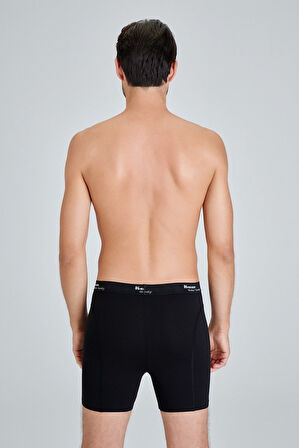 Kom Long Şort Erkek 2'li Boxer Siyah 