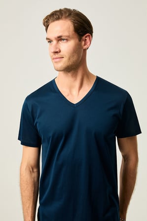 Kom Elite VYaka Pamuk Merserize Erkek Tshirt - Lacivert
