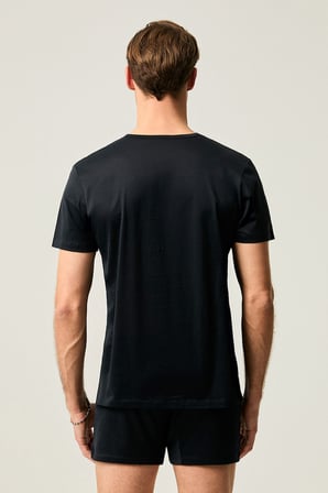 Kom Elite VYaka Pamuk Merserize Erkek Tshirt - Siyah