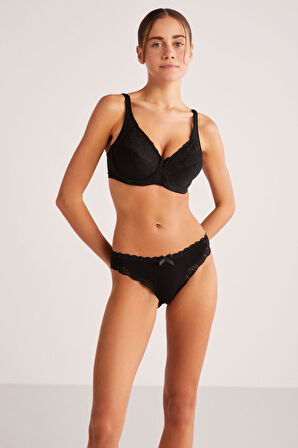 Kom Rosenna Siyah Balenli Telli Toparlayıcı Sütyen