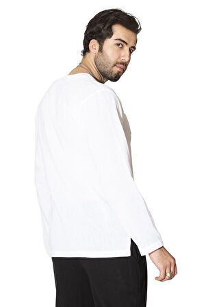 Uzun Kol Şile Bezi Bisiklet Yaka Erkek Tshirt Beya