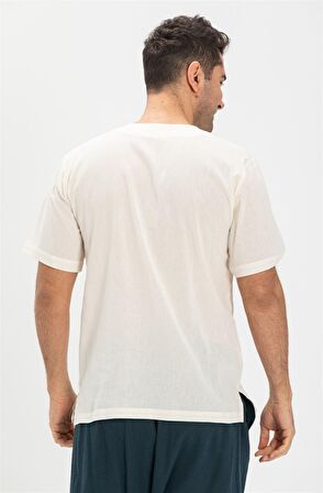 Kısa Kol Şile Bezi Bisiklet Yaka Erkek T-Shirt Kre