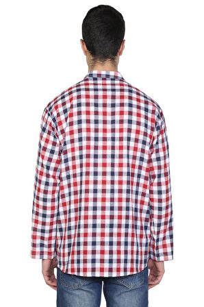 Uzun Kol Şile Bezi Hakim Yaka Erkek Tshirt Kırmızı