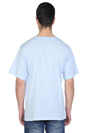 Kısa Kol Şile Bezi Bisiklet Yaka Erkek T-Shirt Buz