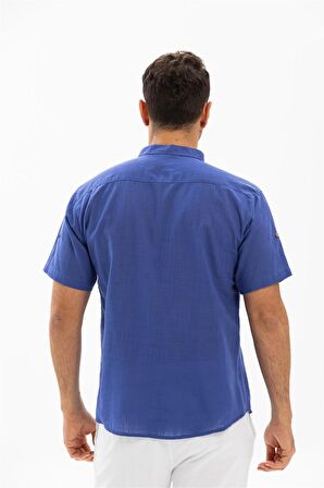 Kısa Kol Şile Bezi Bodrum Erkek T-Shirt Saks