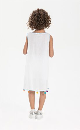 Mine Şile Bezi Çocuk Elbise Beyaz Byz