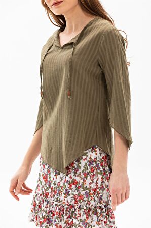 Rodos Gofre Bluz Haki Hk