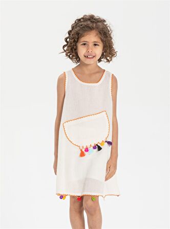 Mine Şile Bezi Çocuk Elbise Krem Krm