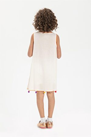 Mine Şile Bezi Çocuk Elbise Krem Krm